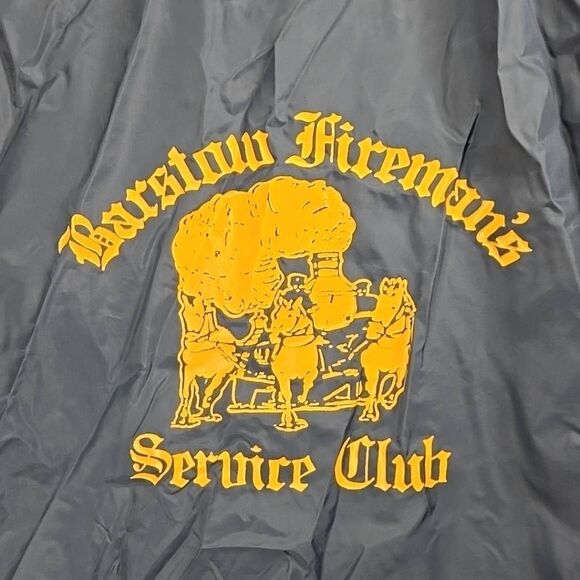VTG Hartwell Satin Jacket Made in USA Snap Button Barstow Firemans Service 2XL - Picture 1 of 11